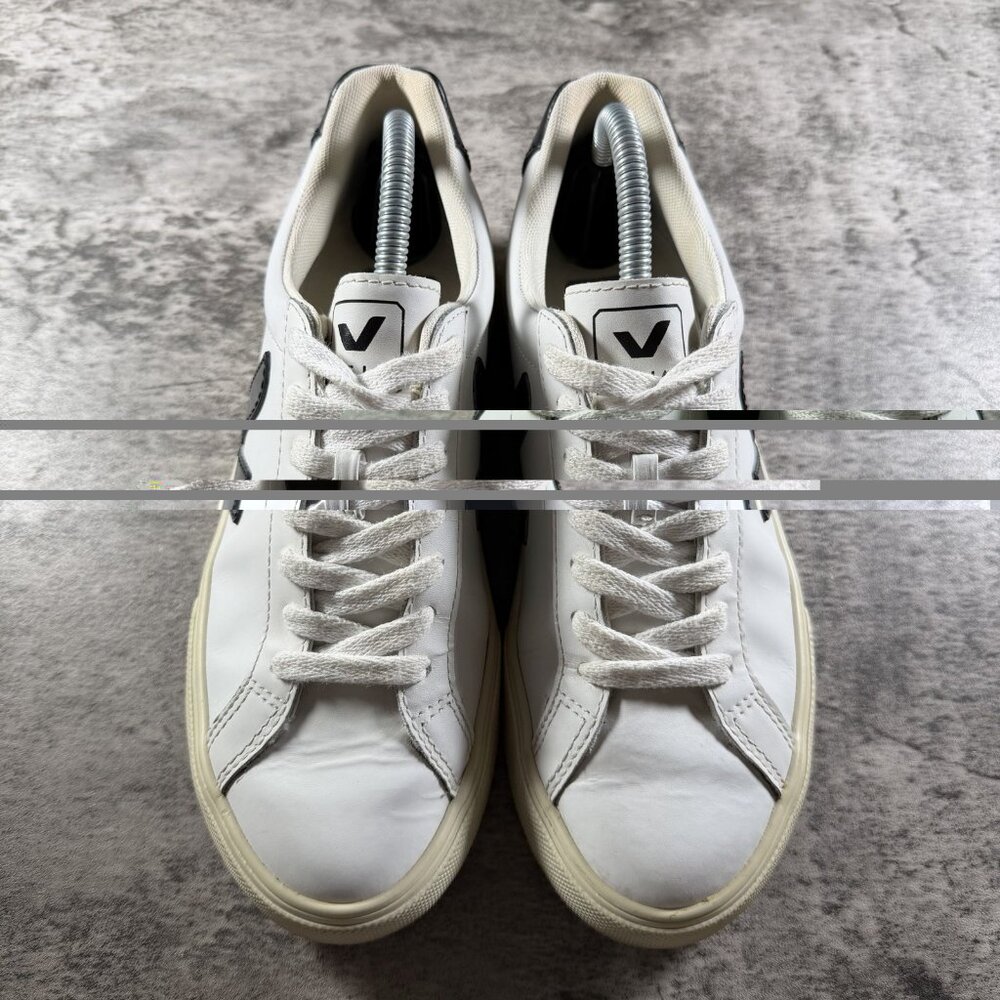 VEJA Esplar Leather Sneakers White Black Low Top Lace Up Women's 36/US 5 - Picture 7 of 10